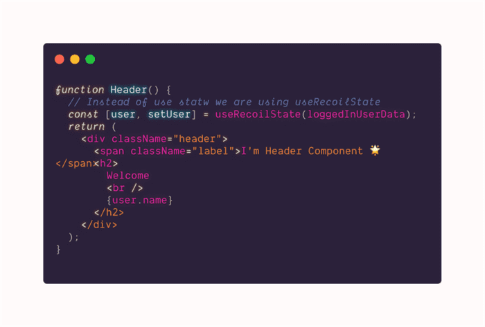 Header component