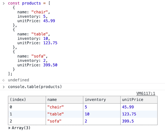 Better visualization of an array of objects huh!